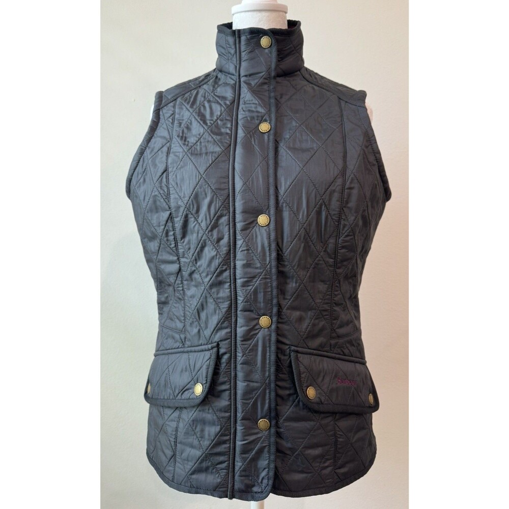Barbour Cavalry Gilet 8 Quilted Fitted Vest Fleece lined Equestrian zip pockets